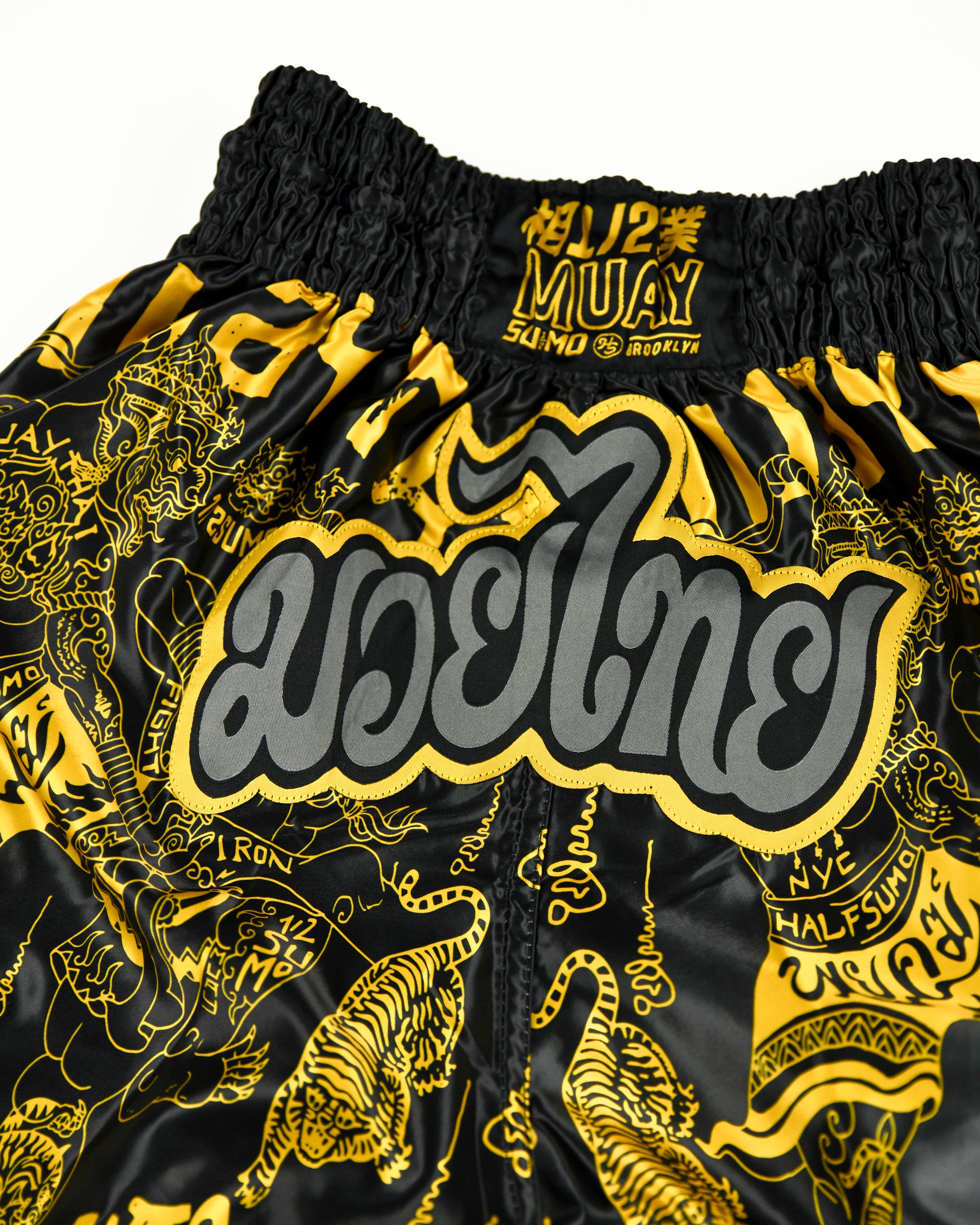 Iron Bones Muay Thai Shorts - Yellow/Black