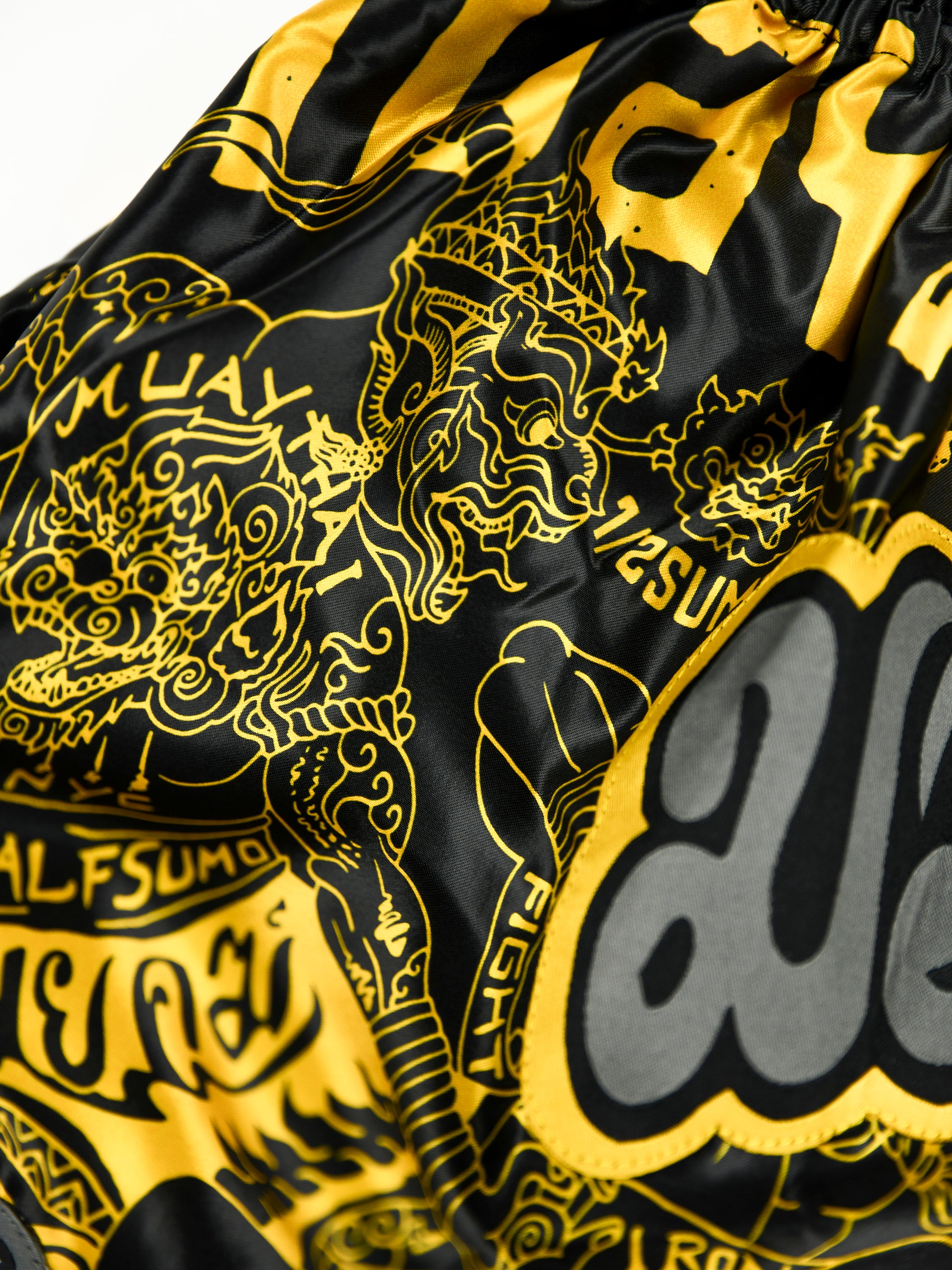 Iron Bones Muay Thai Shorts - Yellow/Black