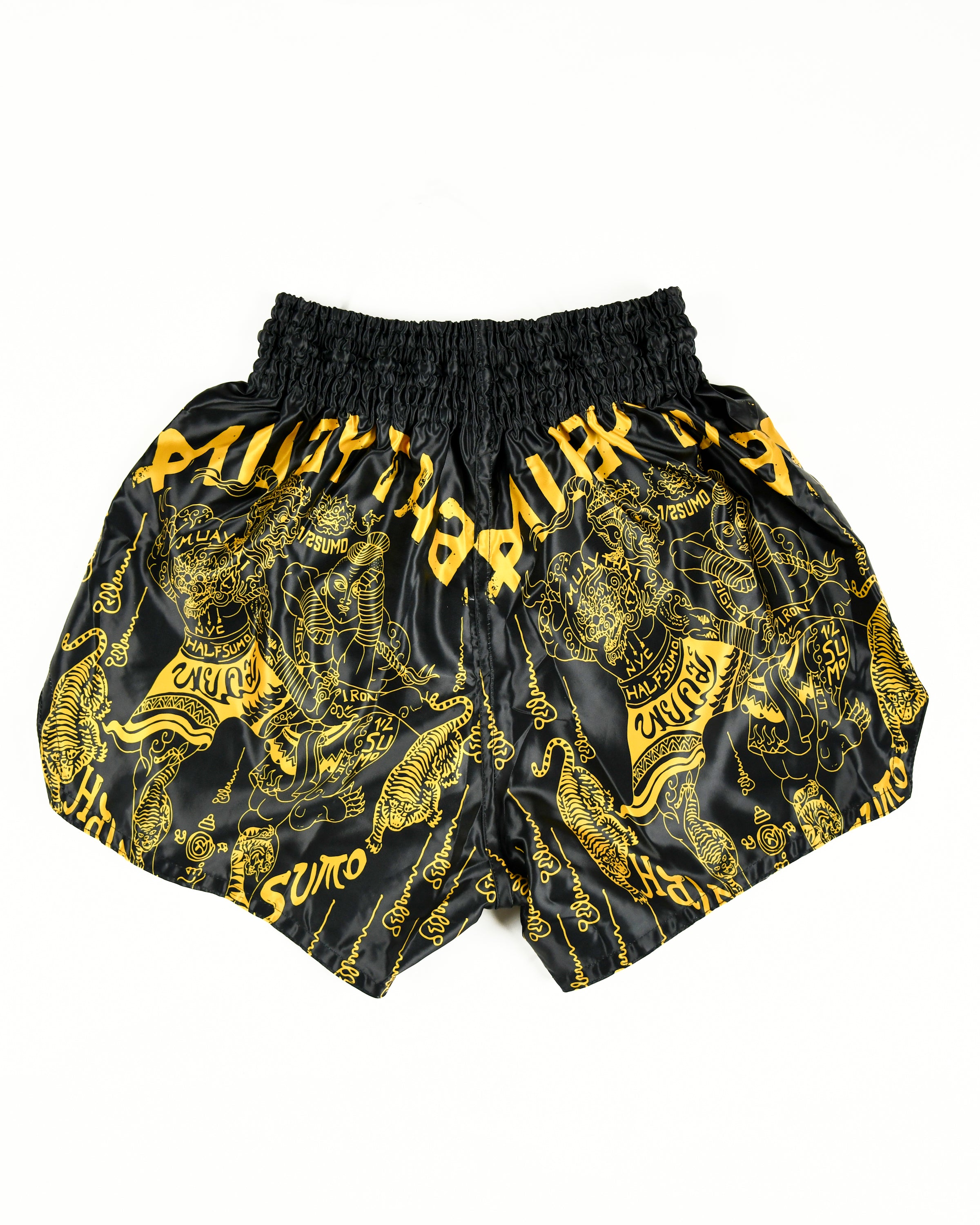 Iron Bones Muay Thai Shorts - Yellow/Black