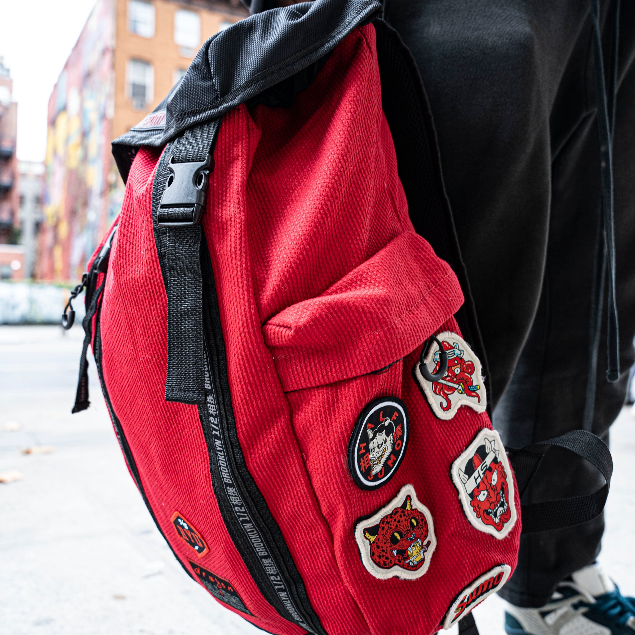 Ryu Pearl Weave Backpack Red