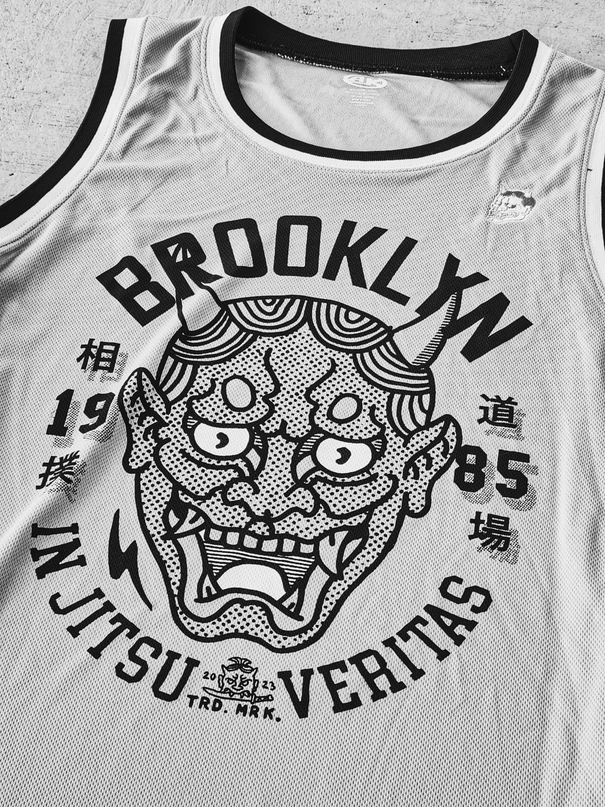 Brooklyn Graphic Mesh Jersey Crop Top