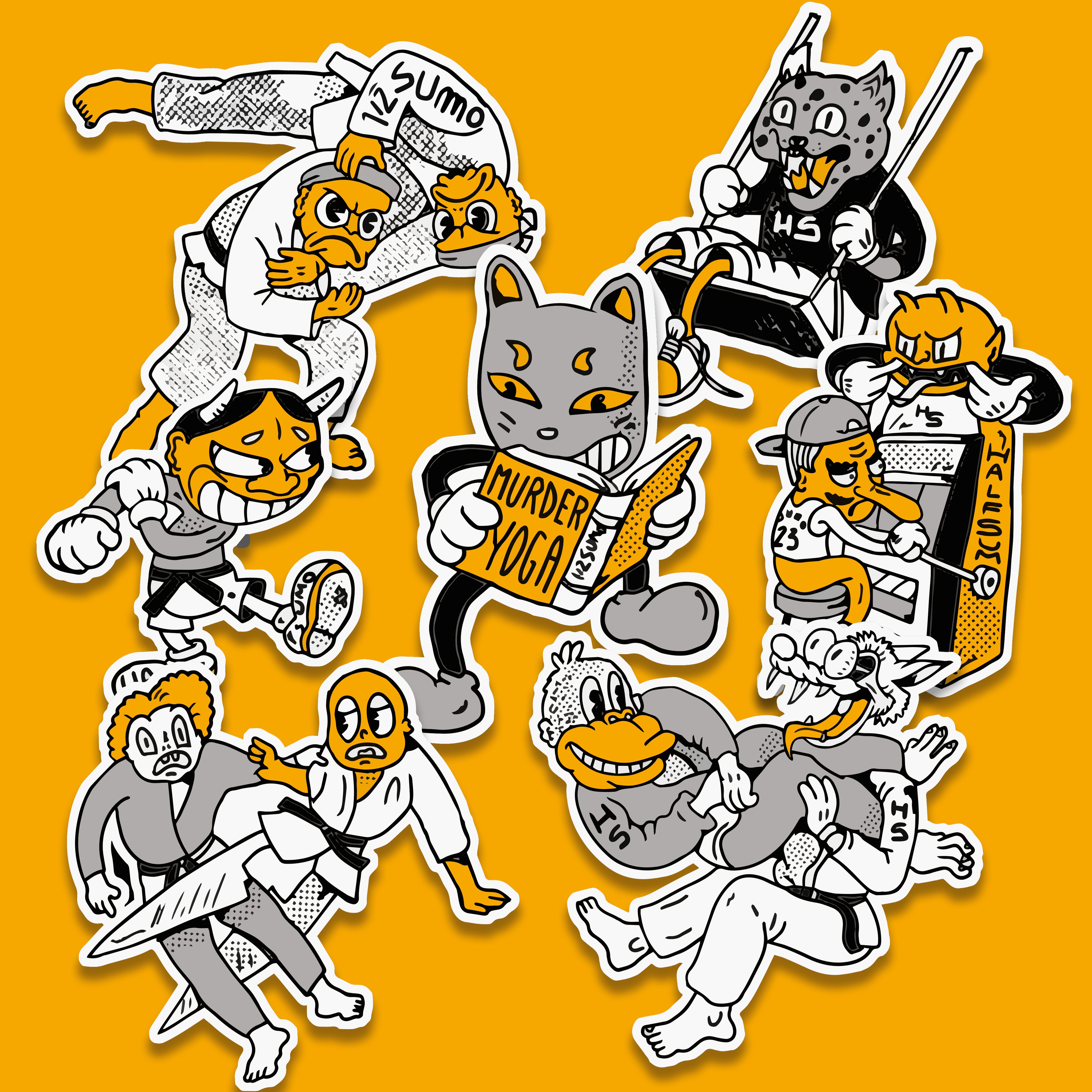 Murder Yoga Sticker Set