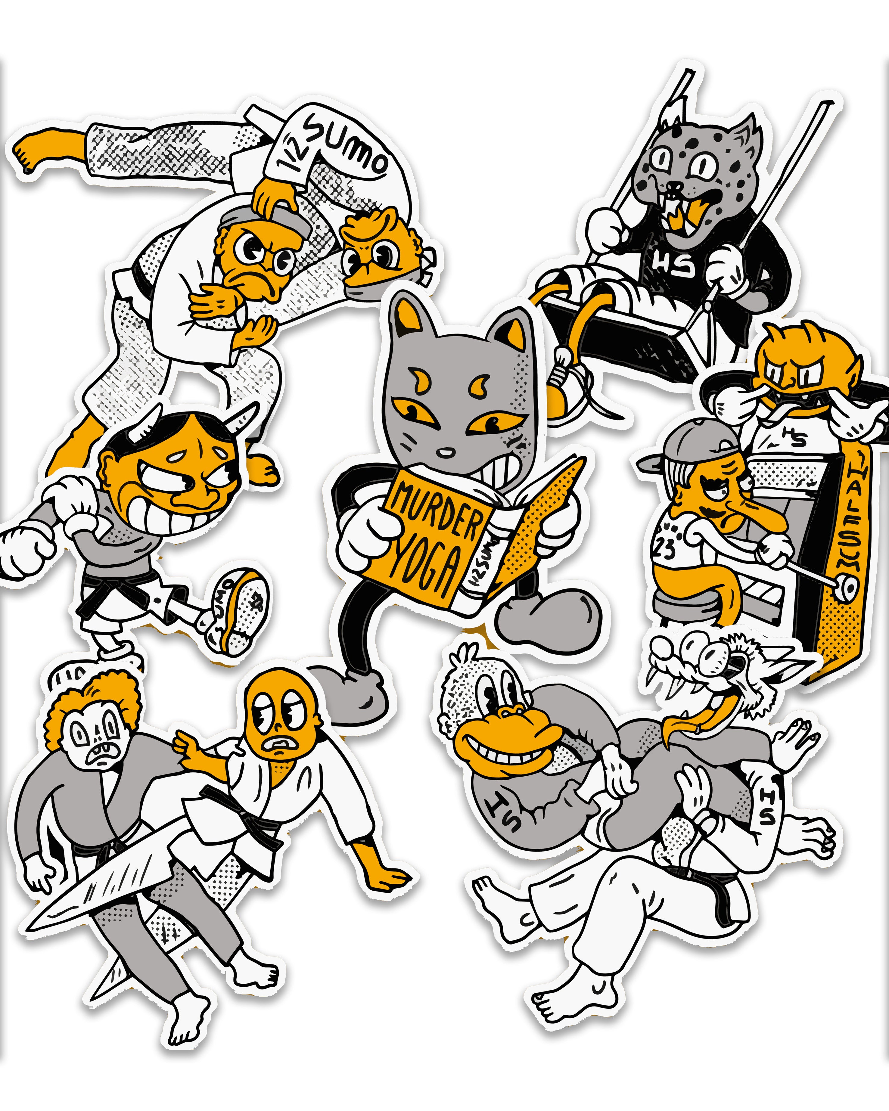 Murder Yoga Sticker Set