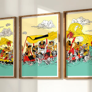 Heikegani Triptych Poster